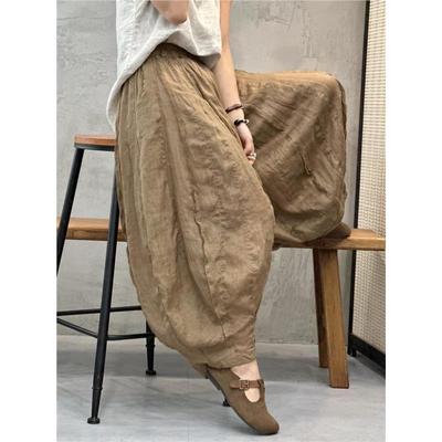 Sommer Frühling Baumwolle Leinen Bloomers Hose Damen Locker Hose Damen Vintage Bedruckt Blumen Bohemian Gerade Hose