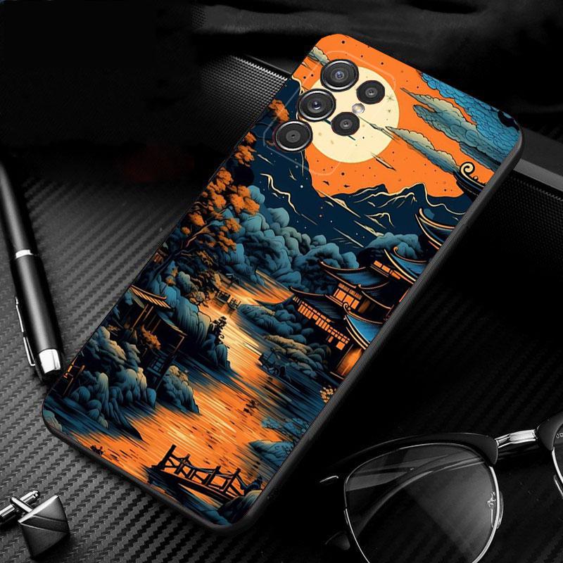 Japan Sceneary Cherry Flower Mountain Phone Case For Samsung S24 S23 S22 S21 S20 Ultra S20 S22 S21 S10E S20 FE S24 Plus Shell