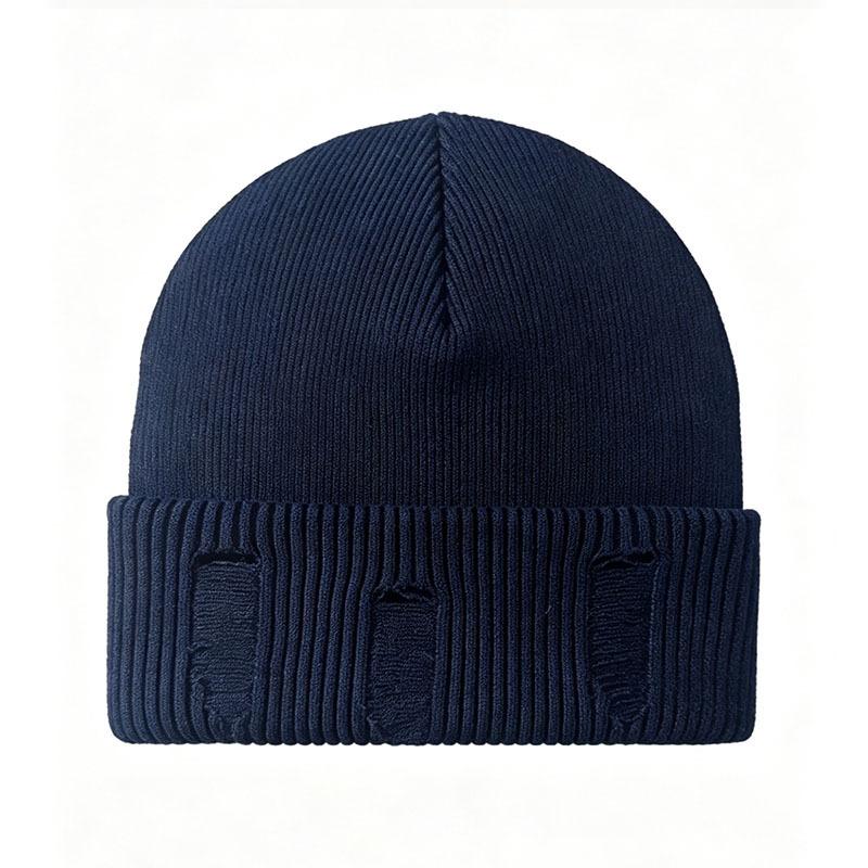 Korean-style Internet-celebrity Chic Ripped Vintage Jacquard Knit Beaniefashionable Versatile and Warm for Fall and Winter