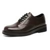 Fashion 2025 Summer New Men's Lace-Up Oxford All-match Leather Men Walking Shoes Men's Derby Casual Shoes Men's Square Head Dress Shoes