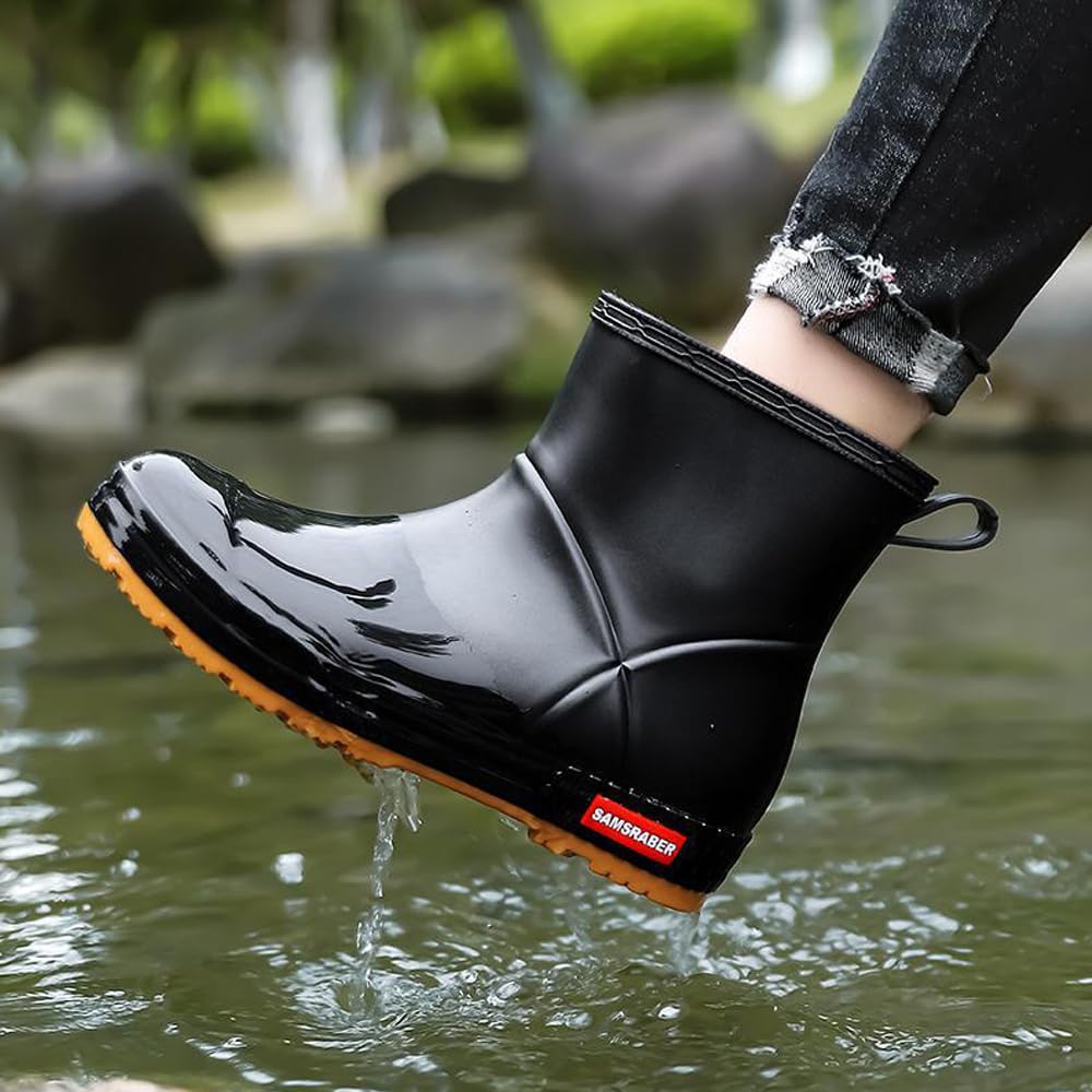 MISIKEKE and Short Rain Unisex Waterproof Rain Boots for All Perfect for and Perfect for Rainy Season Women's Men's Boots, Non-Slip Weather,