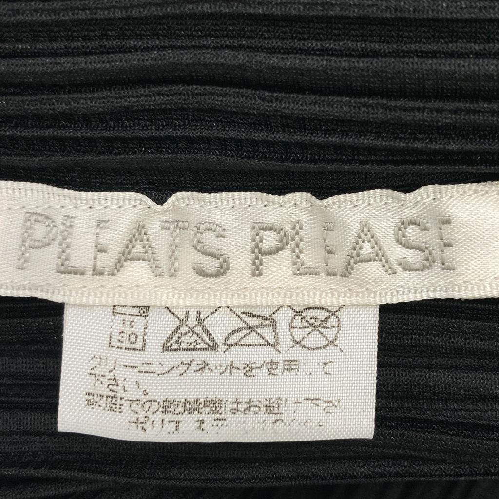 PLEATS PLEASE PP05-JJ001 Black Pleated Open Collar Shirt Tops 3 blackUsed