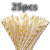 25pcs/lot Foil  / Design Paper Straws Drinking Straws for Birthday Wedding Decorative Party