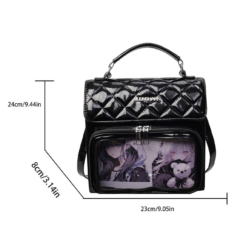 Embroidered Women's Backpack  New Versatile Backpack Single Shoulder Crossbody Bag Casual Transparent