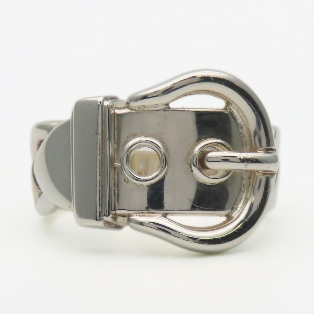 Used HERMES Ring Diane EU#52 53 Silver925 6.5g Silver belt