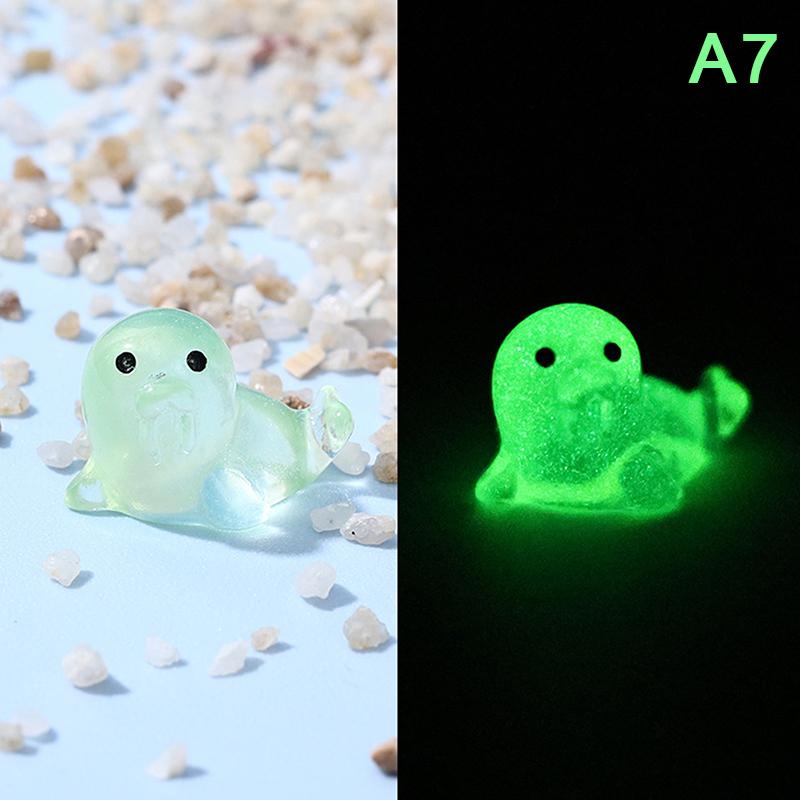 Luminous Seal Marine Animal Ornament Mini Glow Animal Pendant Micro Fish Tank Decoration Landscape Craft Desktop Decoration
