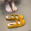 French evening bow slippers Mary Jane shoes women's 2025 new summer soft-soled Muller shoes with skirt single shoes