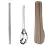 2Pcs/Set with Buckle Travel Cutlery Set with Storage Box Spoon Chopsticks Set  Outdoor
