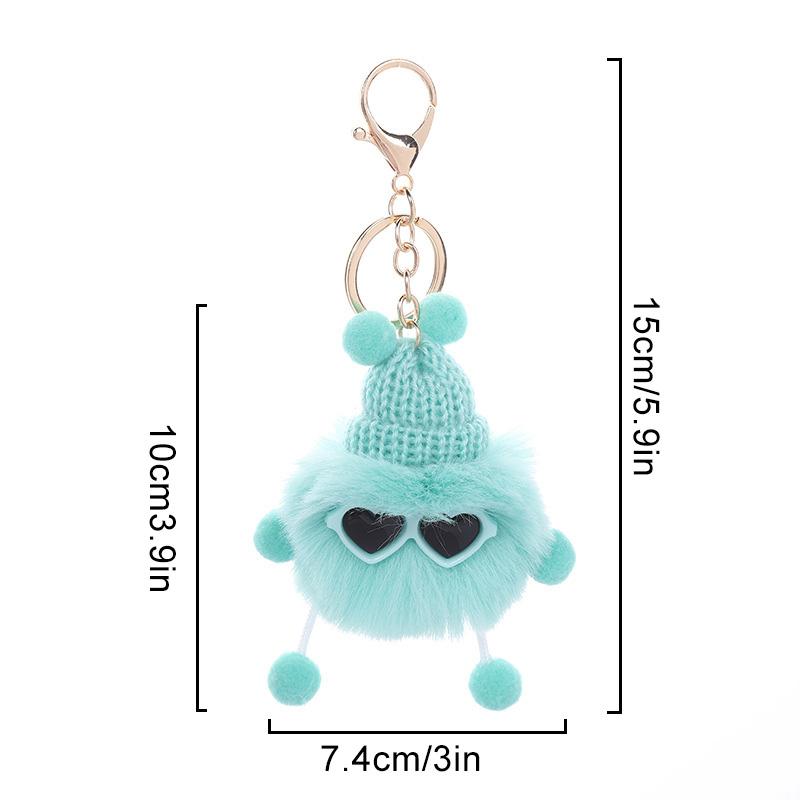 1PC Elfin Cute Backpack Charm Multicolor Plush Handbag Decoration Small Briquettes Keychain Key Chains