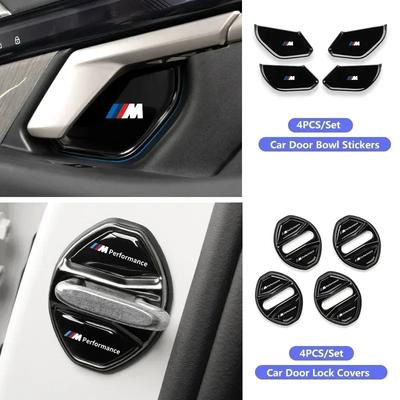 -Car Door Lock Covers Stainless Steel Car Inner Door Bowl Stickers Protective Stickers For BMW 5 Series G60 2024 2025 Accessorie