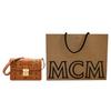 Neue MCM Tracy Visetos beschichtete Canvas mit Lederbesatz Umhängetasche Klein Damen Cognac MWSCAXT01CO001