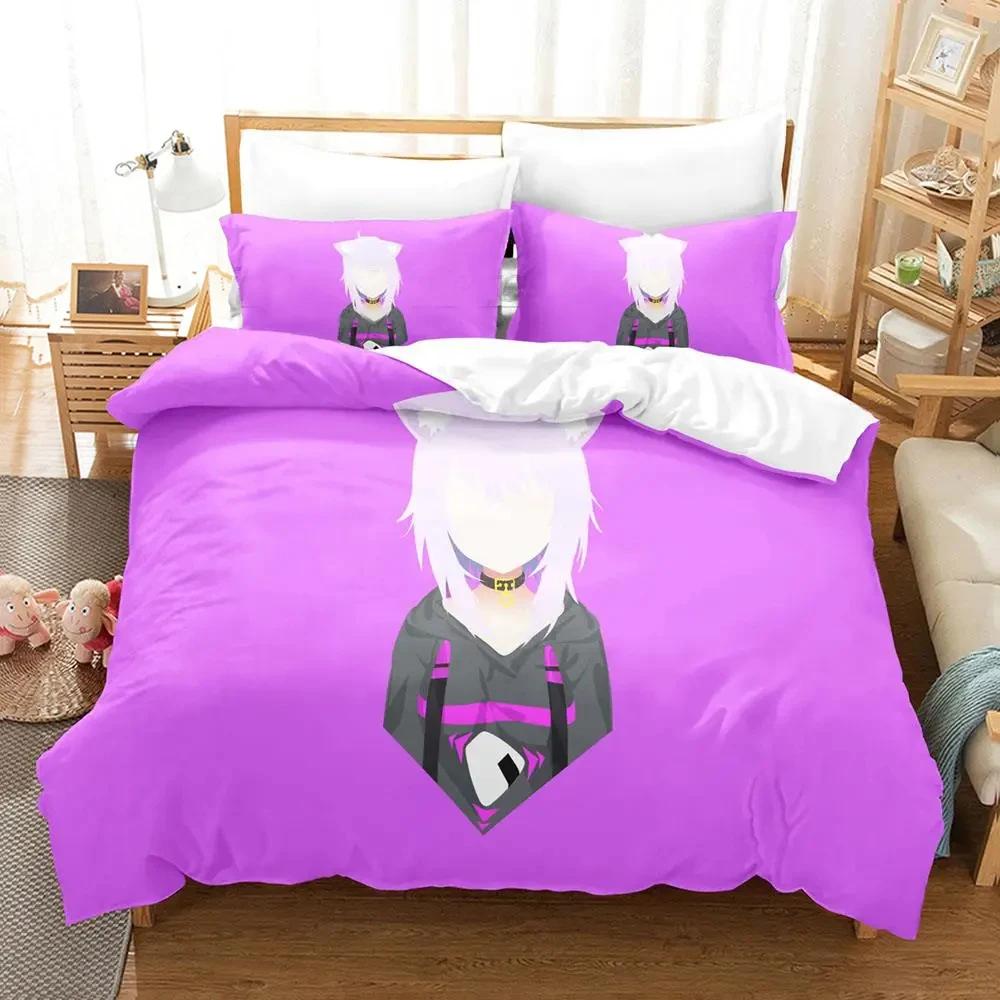 Comforter Hololive Nekomata Okayu Bedding Set Single Twin Full Queen King Size Aldult Bedroom Duvet 3D Anime Boys Bed Set