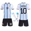Argentina Messi #10 Soccer Jersey Set Quick Dry Breathable Adult Youth Football Kit