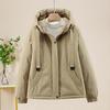 Women's Winter Down Cotton-padded Jacket Fleece Short Parkas Loose Hooded Outerwear Lady Casual Thicken Windproof Coats
