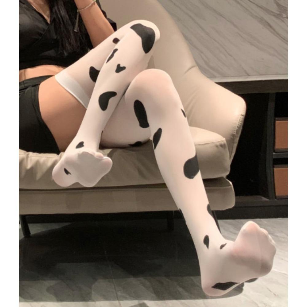 Manufacturer Japanese Cow Stockings Sex Stockings Cute Long Tube Milk White Spotted Socks High Top Knee Socks Female Hair