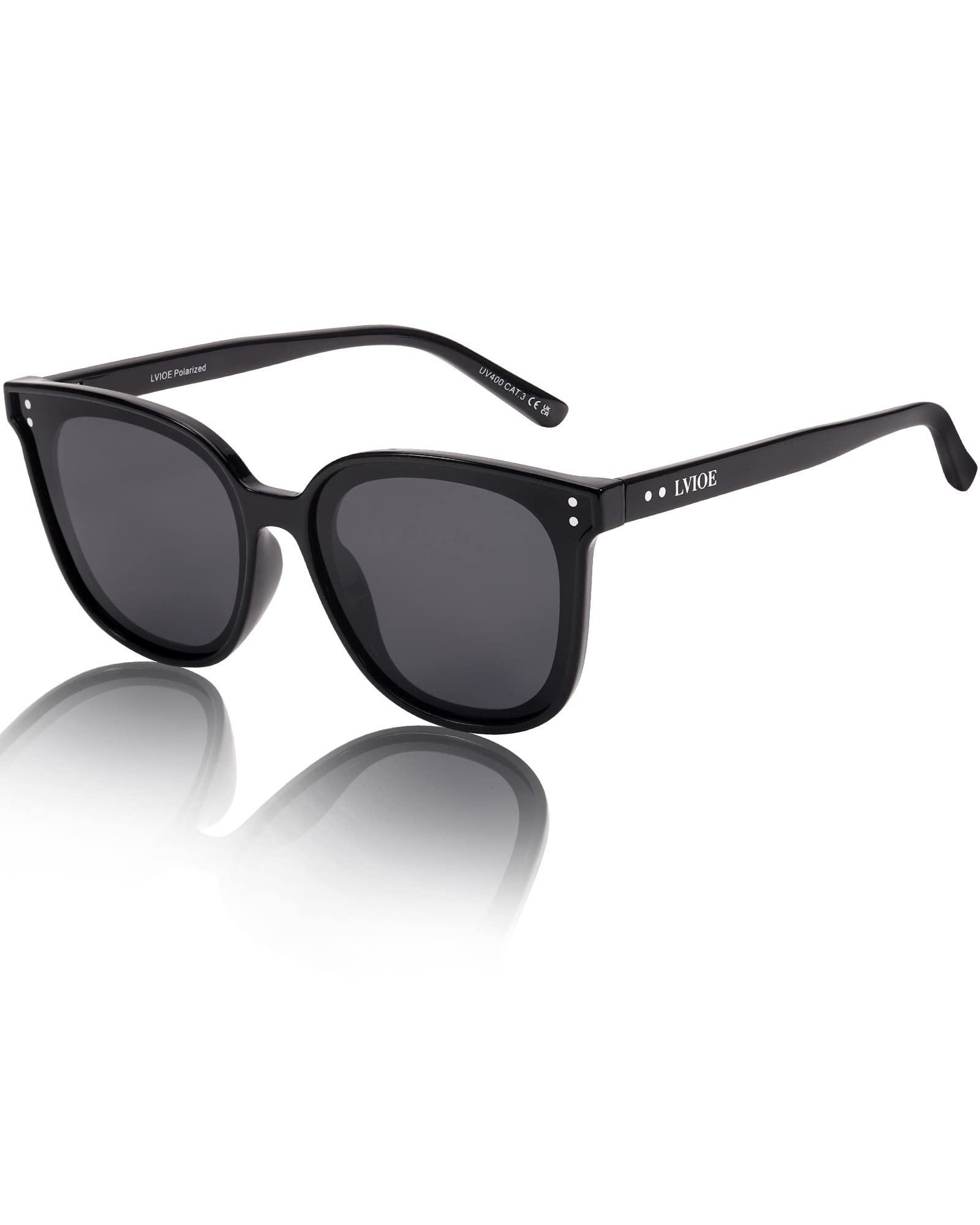 

LVIOE Cat Eye UV Large Small Sunglasses for Women Women s Sunglasses, Protection, Frame, Face, чёрный