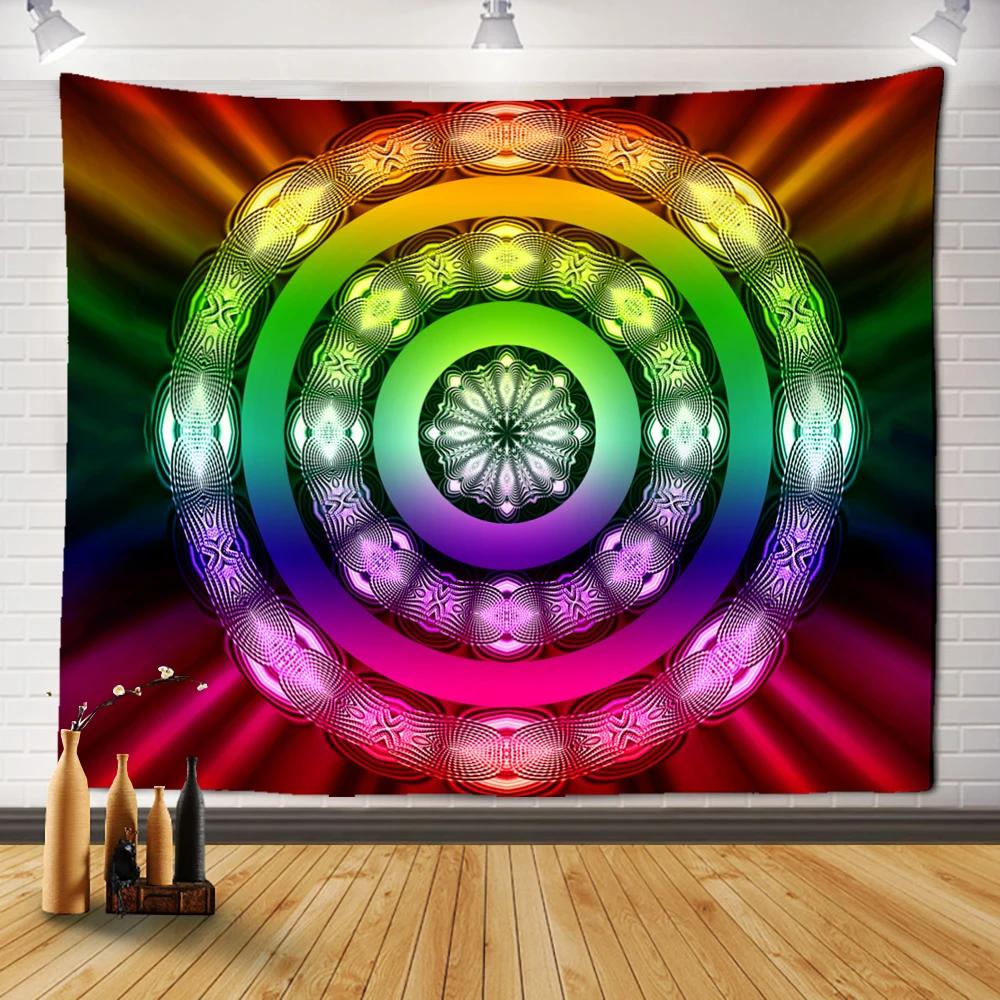 Boho Style Living Room Psychedelic Witchcraft Dorm Sheets Home Decor Colorful Mandala Tapestry Wall Hanging