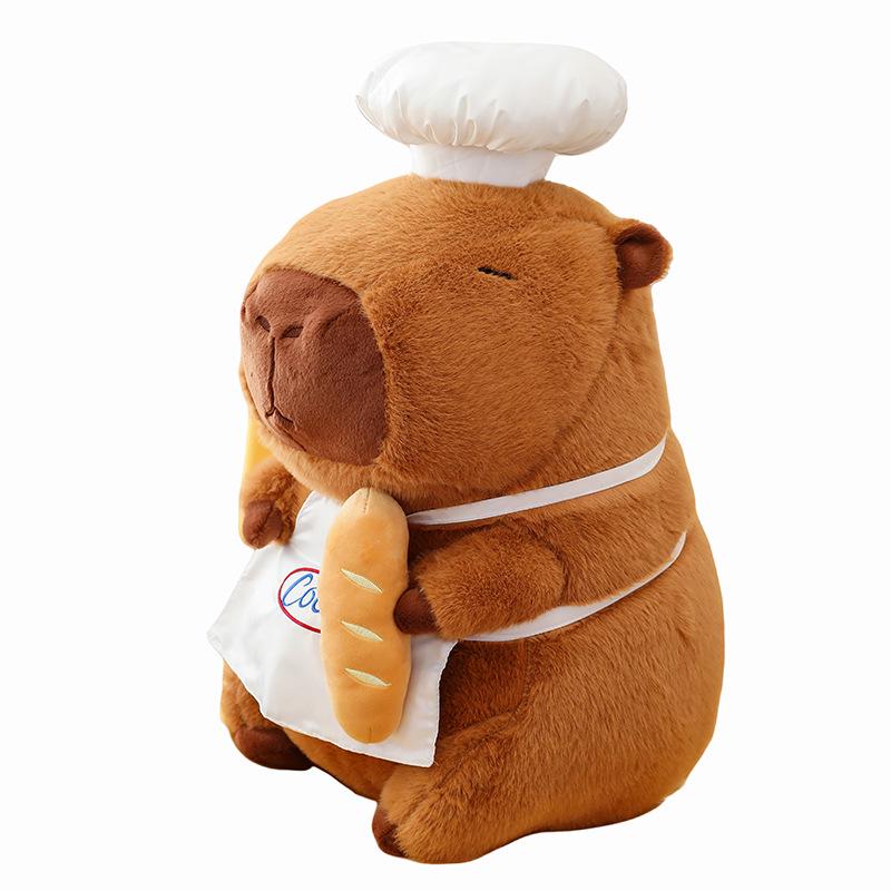 Capybara Chef Large Plush Doll - Cute Cartoon Pillow Gift