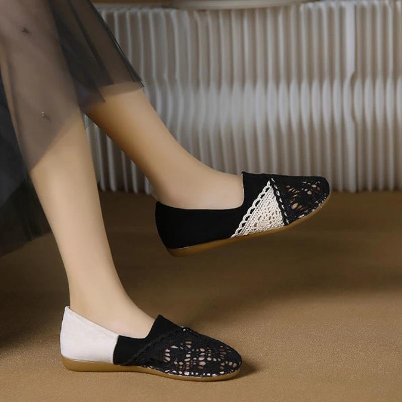 Fashion Ladies Footwear Slip-on Round Toe Non Korean Style Casual Stylish Quick Delivery Offer Cheap Liquidation 39 Women's Flat Shoes