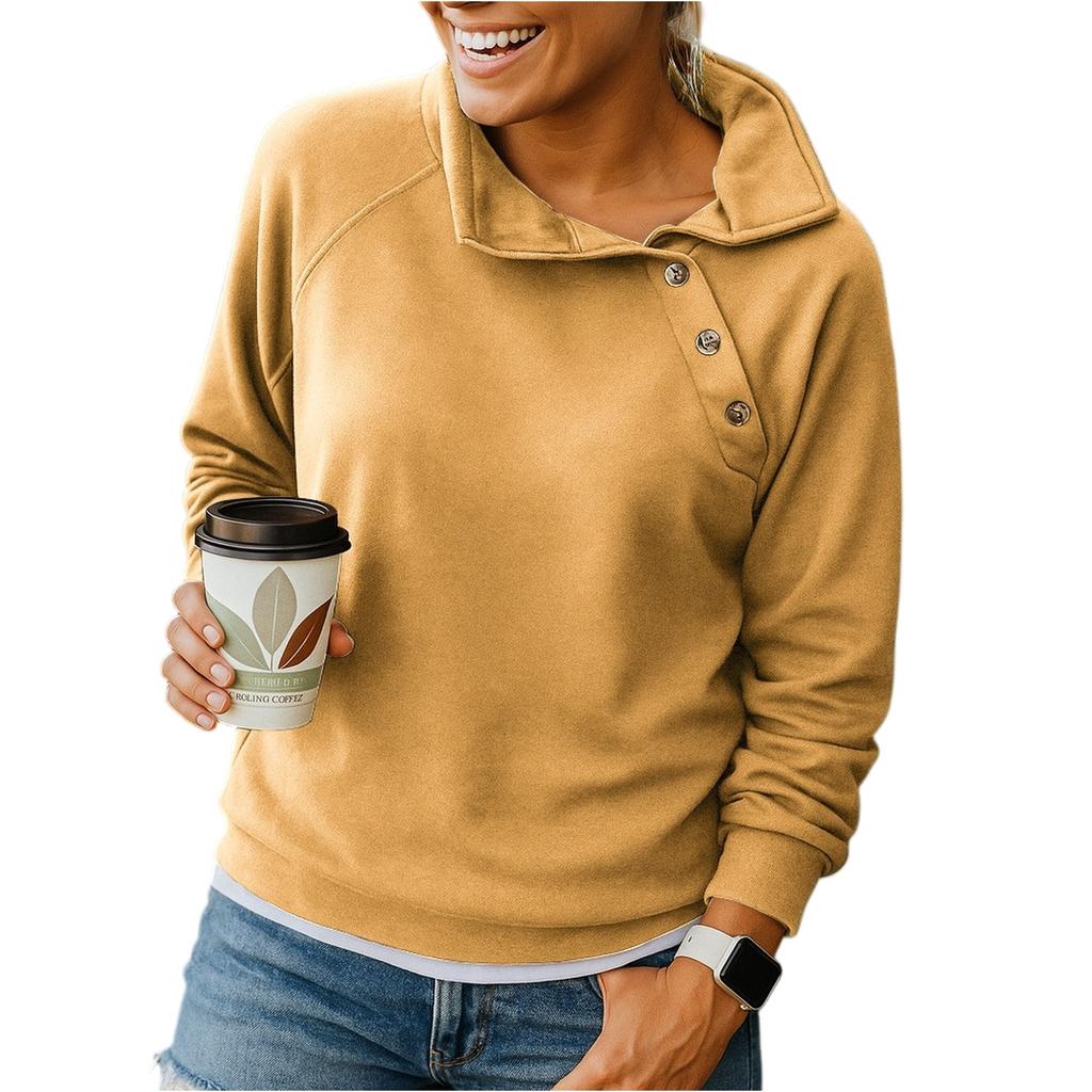 Women's Fashionable Long-sleeved Pullover And Solid-color Sweatshirt