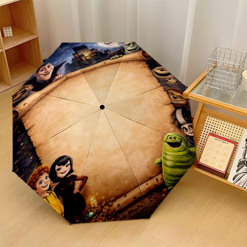 Hotel Transylvania Windproof Auto 8 Rib Folding Umbrella Portable Outdoor Parasol