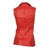 Red Fashionable Western Classic Vest Coat Lambskin Leather Women's Zipper Waistcoat