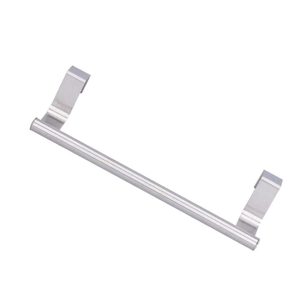 2 PCS Silver Towel Rack Punch Free Hanging Towel Holder Home Kitchen Bathroom