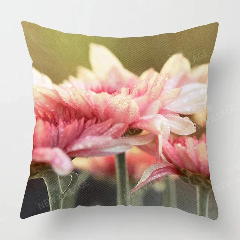 Nordic Fall Home Decor Autumn Throw Pillow Case Sofa Cushion Cover Modern  Plant Green Leaf