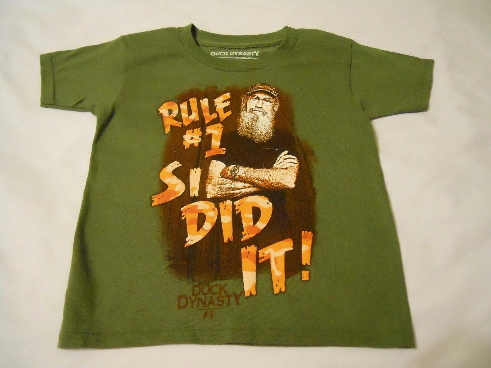 

Boys Tee Shirt Sz XS 4/5 Duck Dynasty Green Si Did It 160