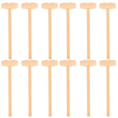 KESYOO Wooden Hammers, Mini Mallets, Ornamental Small Mallets, Wood Tools, Pack of 12 (Style A)