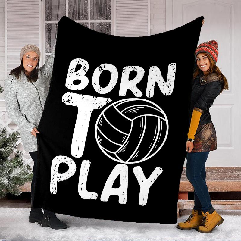 Volleyball Theme Printed Blanket - Perfect for Couch, Bed, Travel & Outdoor Use | Machine Washable, Cozy & Durable.
