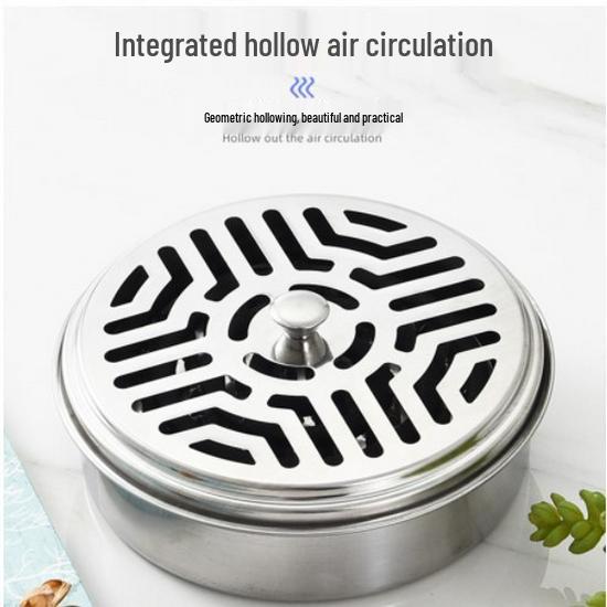 Stainless Steel Mosquito Coil Holder with Lid - Outdoor Portable Incense Burner