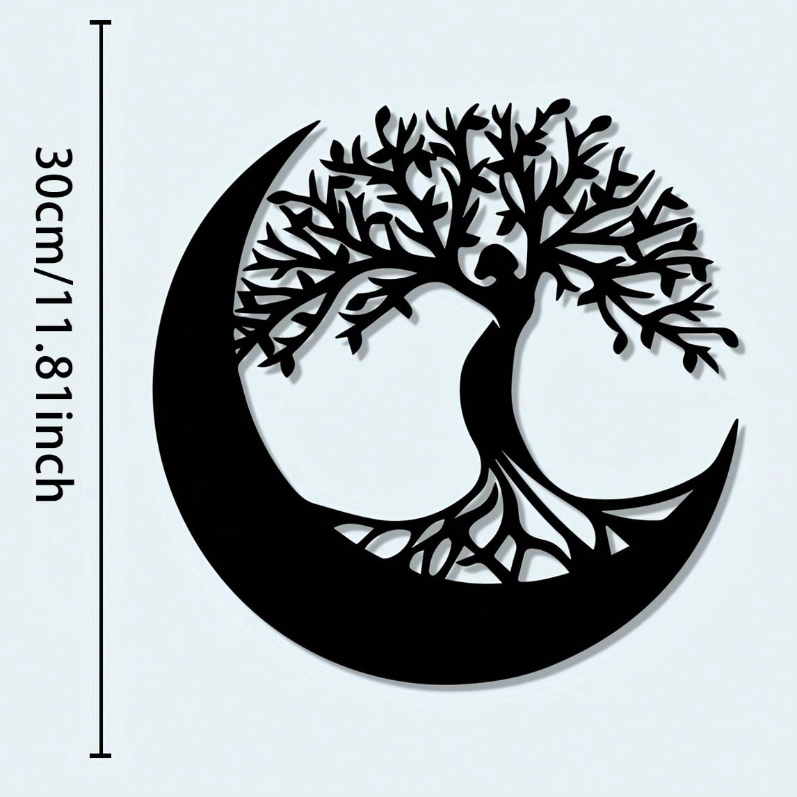 

Bohemian Iron Wall Art Tree of Life Moon Metal Decor Celtic Knot Yoga Studio Gift 30x30