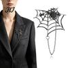 Women Gothic Jewelry Spider Web Brooch for Halloween, Sparkling Rhinestone Lapel Spooky Pin Pin, Holiday Clothing Accessory Men