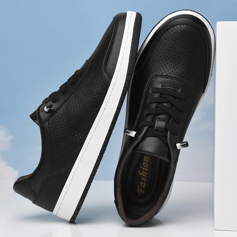 Fashion Genuine Leather Men Casual Shoes Leisure Walk Male Skateboard Footwear Versatile Outdoor Tenis Masculino Stylish Simple Sneakers