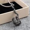 Unisex European Retro Stainless Steel Demon Eye Pendant Necklace