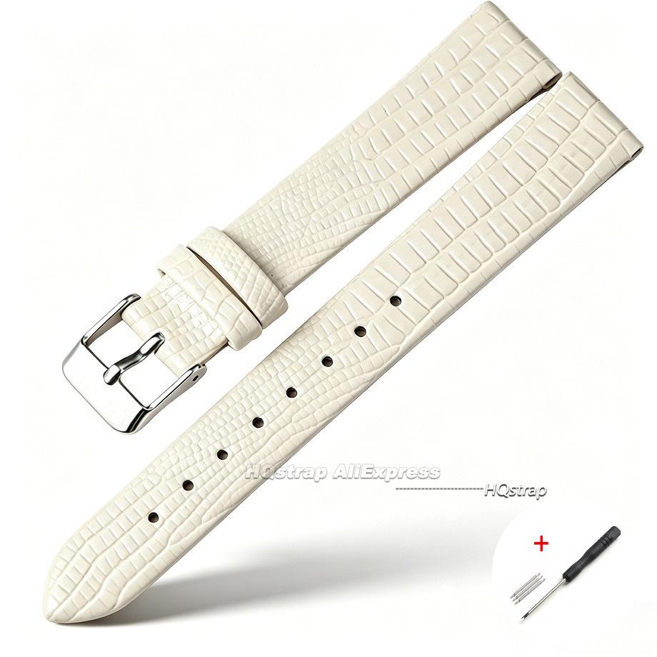 Bracelet de montre ultra fin en cuir 8 mm 10 mm 12 mm 14 mm 16 mm Bracelet universel Motif lézard pour femme Sport Bracelet de rechange 8mm