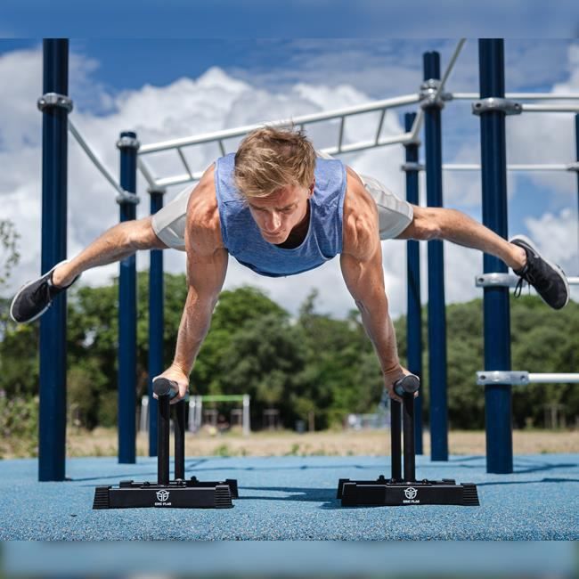 Eric Flag Parallettes en Acier de Haute Qualité pour une Grande Stabilité et Longue Durée de vie - Street Workout, Musculation
