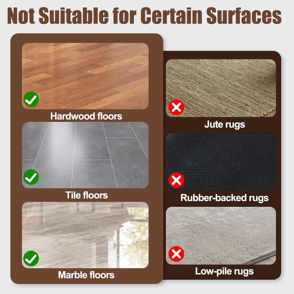 Premium Rug Grippers & Carpet Tape – 12PCS Square Anti-Slip Pads for Area Rugs, 3.9 Inch, Prevent Curling & Sliding, Ideal for Hardwood, Tile,