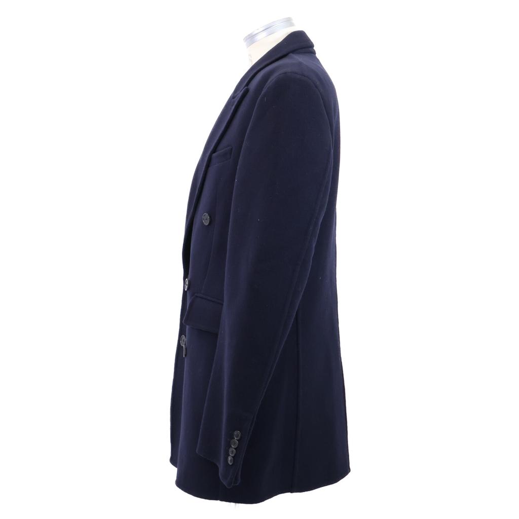 Loewe [Domestic Regular] H526330X81 Wool X Cashmere Double-Breasted Jacket Coat 48 NavyUsed