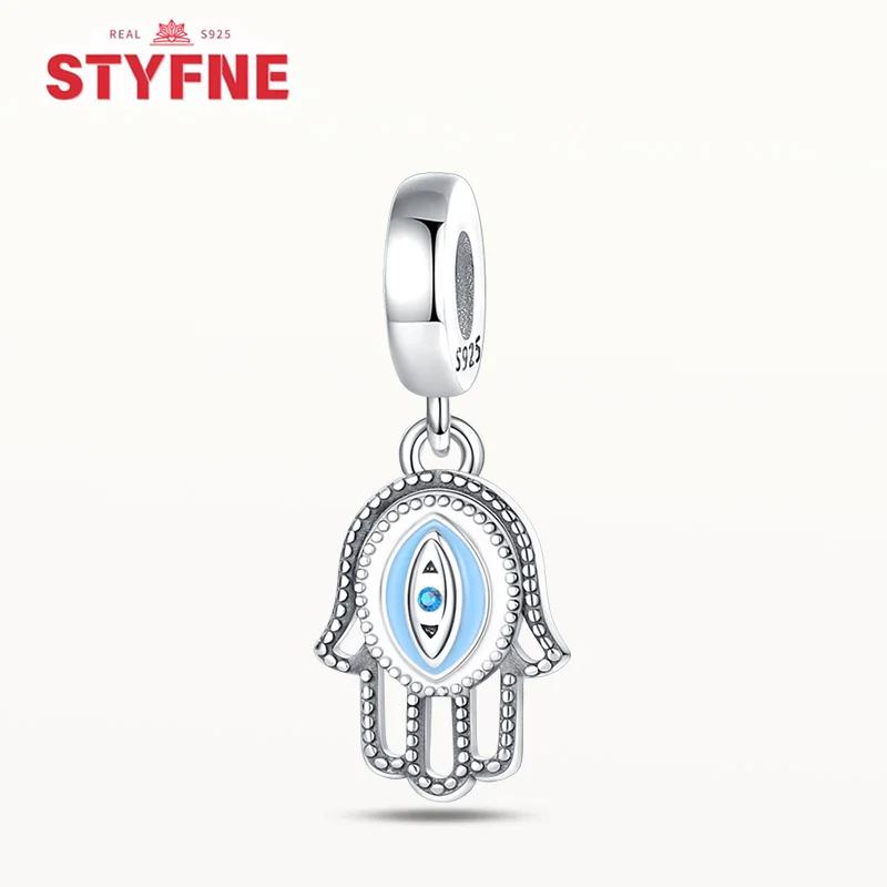 Kupfer Hamsa Hand Böser Blick Anhänger Farbige Perlen Anhänger Kompatibel mit Original Armbändern DIY Basteln Feines Schmuckstück Geschenke Damen