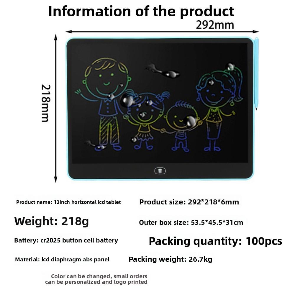 

ЖК-планшет для рисования – Полноразмерная стираемая цифровая доска для рисования для детей, Портативный блокнот для рисования и эскизов 1pcs синий