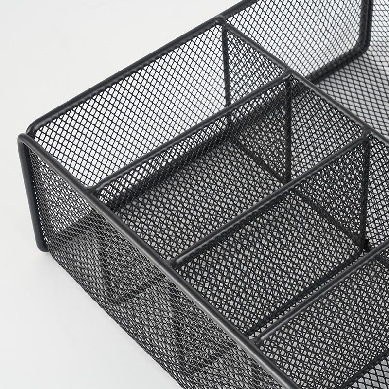 Creative Hollow Metal Iron Art Desktop Storage Pen Holder Cosmetic Organizer Basket