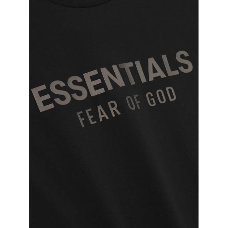Fear of God Essentials Classic Long Sleeve Tee Jet Black Men Tops 125SP254200F