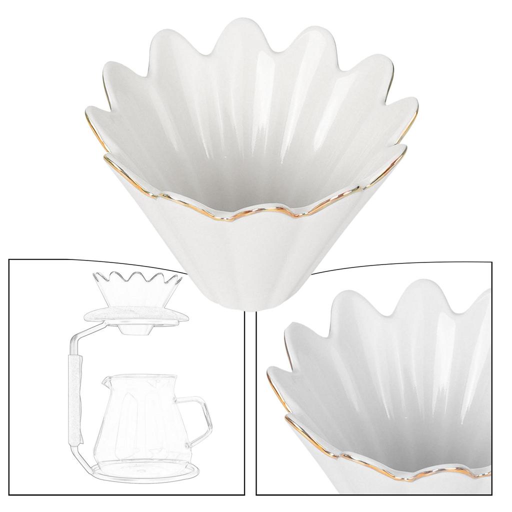 Cone Brewer Reusable Paperless Coffee Filter Cup for office Household white 102mmx80mm