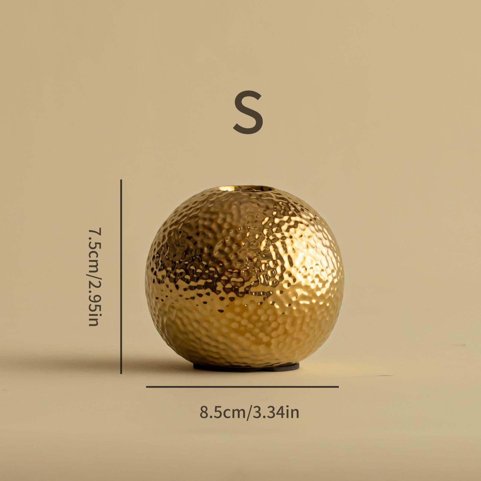 

Luxury Hammer Ball Ceramic Vase Dried Flower Flower Arrangement Accessories Gold and Silver Vase Living Room Decoration Vases