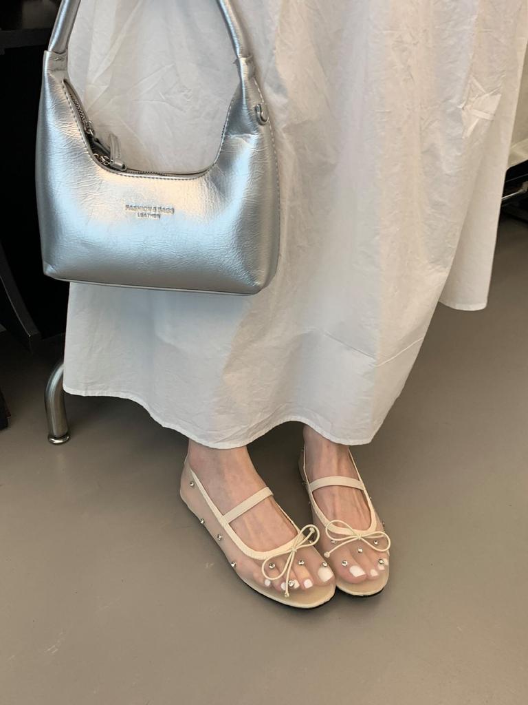 Women Flat Bows Single Shoes Summer New Fashion Shallow Ladies Elegant Ballerinas Shoes Soft Flat Outdoor Casual Mary Jane Shoes