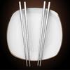 JANKNG 5 Pair Quality Skid-resistant 304 Stainless Steel Chopsticks Square Alloy Metal Chop Stick Eco-friendly Dinnerware Set
