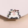 Kreative Cartoon Anime Brosche: Reitende Weiße Maus Metallbrosche Revers-Accessoire