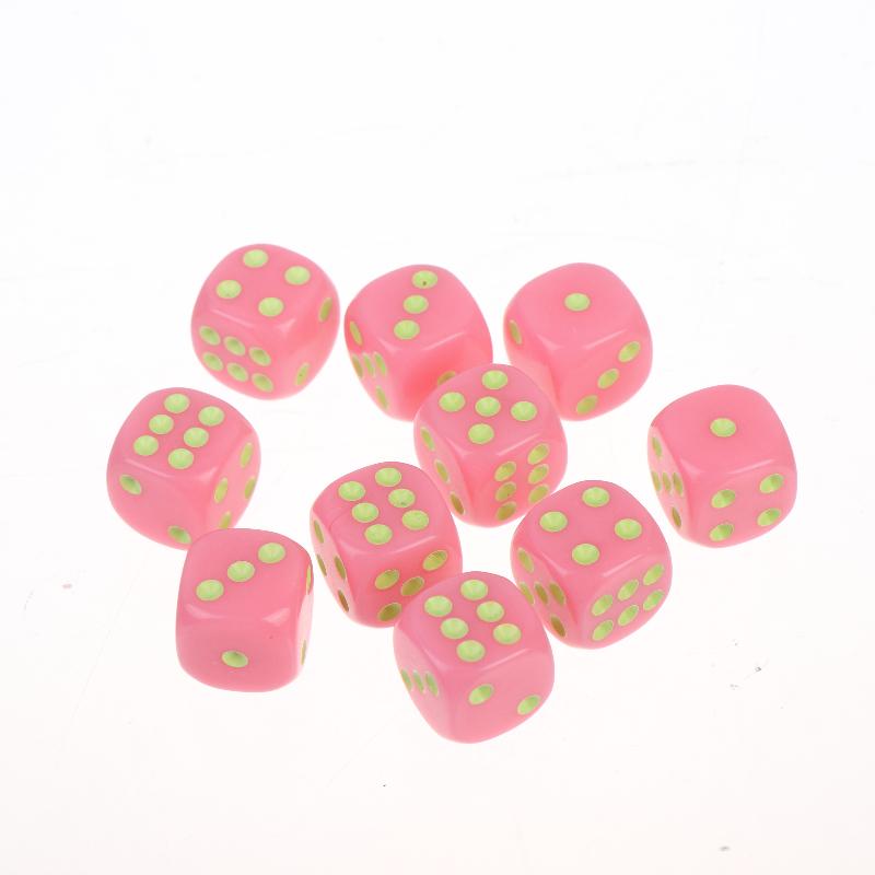 10Pcs Colorful Dice Acrylic Round Corner Cubes Dot Drinking Game Dice Accessories